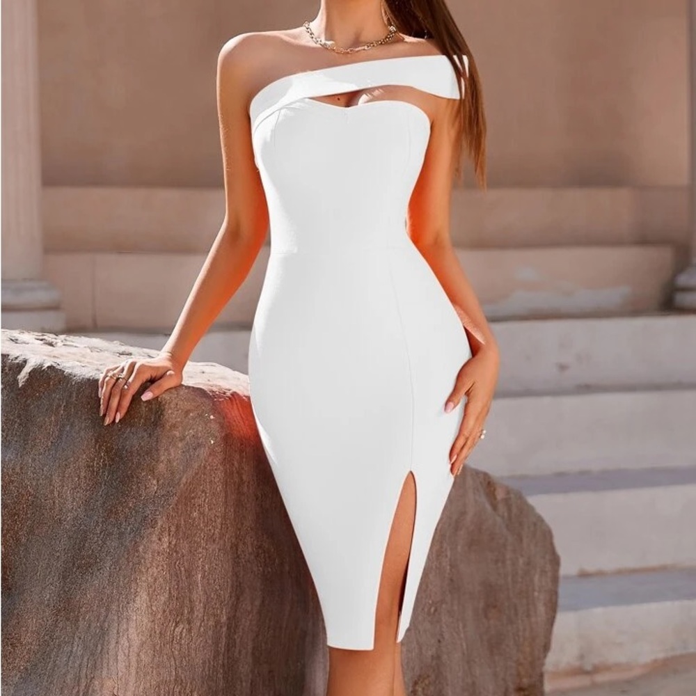 White bandage dress